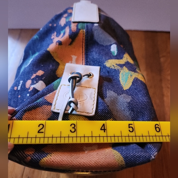 Vintage Y2K Dooney and Bourke Graffiti Splash Paint Denim Shoulder Bag Purse - Picture 12 of 15